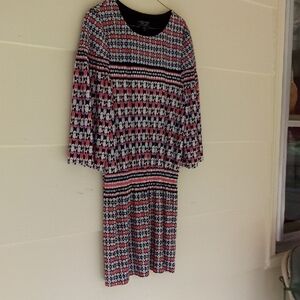 Laundry By Shelli Segal Multicolor 3/4 Sleeve Dress